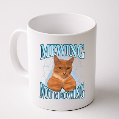 Funny Cat Meme Mewing LooksMax Meowing cat Trend Coffee Mug