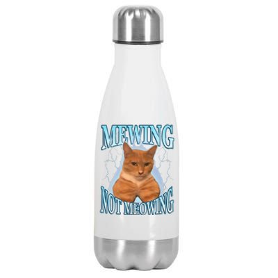 Funny Cat Meme Mewing LooksMax Meowing cat Trend Stainless Steel Insulated Water Bottle