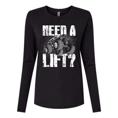 Funny Cool Monster Truck Need A Lift Womens Cotton Relaxed Long Sleeve T-Shirt