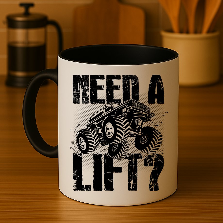 Funny Cool Monster Truck Need A Lift Mug