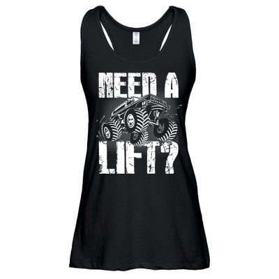 Funny Cool Monster Truck Need A Lift Ladies Essential Flowy Tank