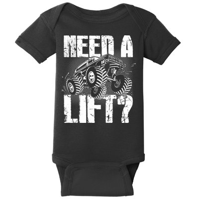 Funny Cool Monster Truck Need A Lift Baby Bodysuit
