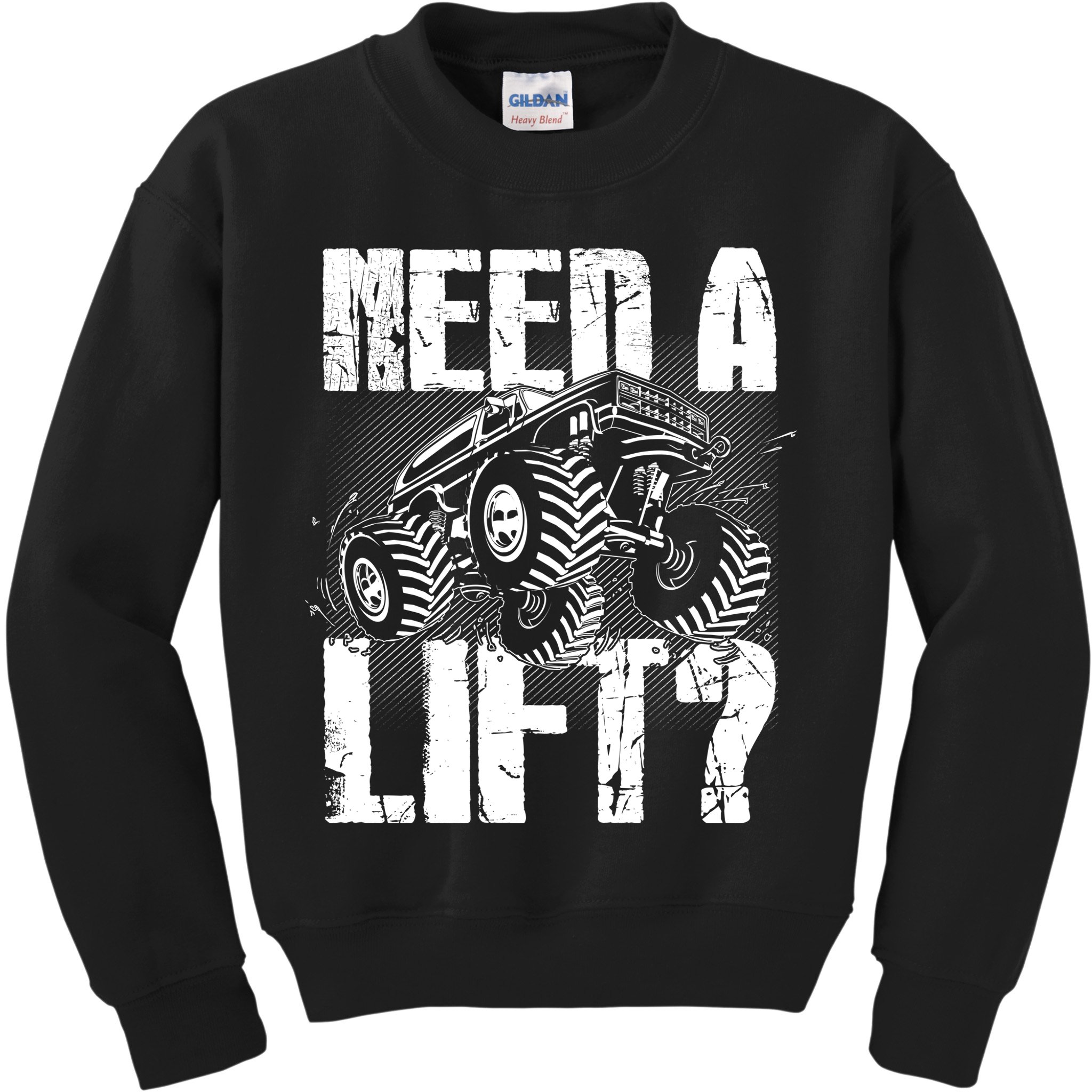 Funny Cool Monster Truck Need A Lift Kids Sweatshirt