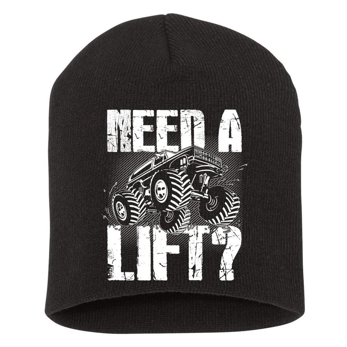 Funny Cool Monster Truck Need A Lift Short Acrylic Beanie