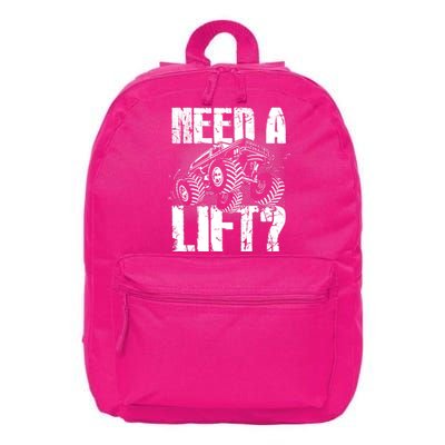 Funny Cool Monster Truck Need A Lift 16 in Basic Backpack