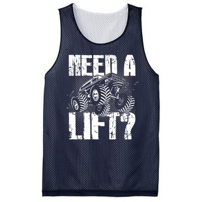 Funny Cool Monster Truck Need A Lift Mesh Reversible Basketball Jersey Tank