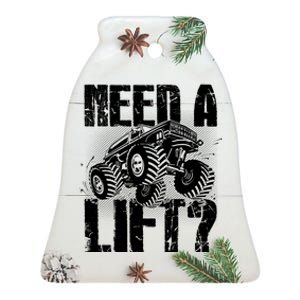 Funny Cool Monster Truck Need A Lift Ceramic Bell Ornament