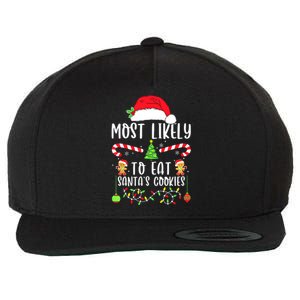 Funny Christmas Most Likely To Drink All The Cookies Family Matching Gift Wool Snapback Cap