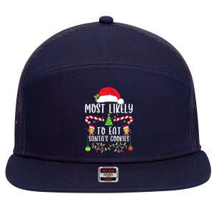 Funny Christmas Most Likely To Drink All The Cookies Family Matching Gift 7 Panel Mesh Trucker Snapback Hat