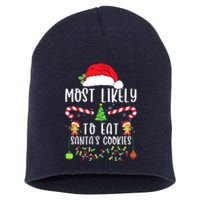 Funny Christmas Most Likely To Drink All The Cookies Family Matching Gift Short Acrylic Beanie