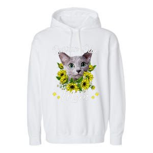 Funny Cat Mom Mothers Day Kitten Sunflower Russian Blue Mom Garment-Dyed Fleece Hoodie