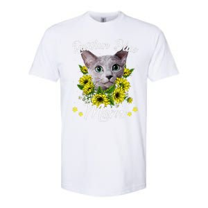 Funny Cat Mom Mothers Day Kitten Sunflower Russian Blue Mom Softstyle CVC T-Shirt