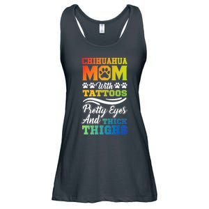 Funny Chihuahua Mom With Tattoos Pretty Eyes Gift Ladies Essential Flowy Tank