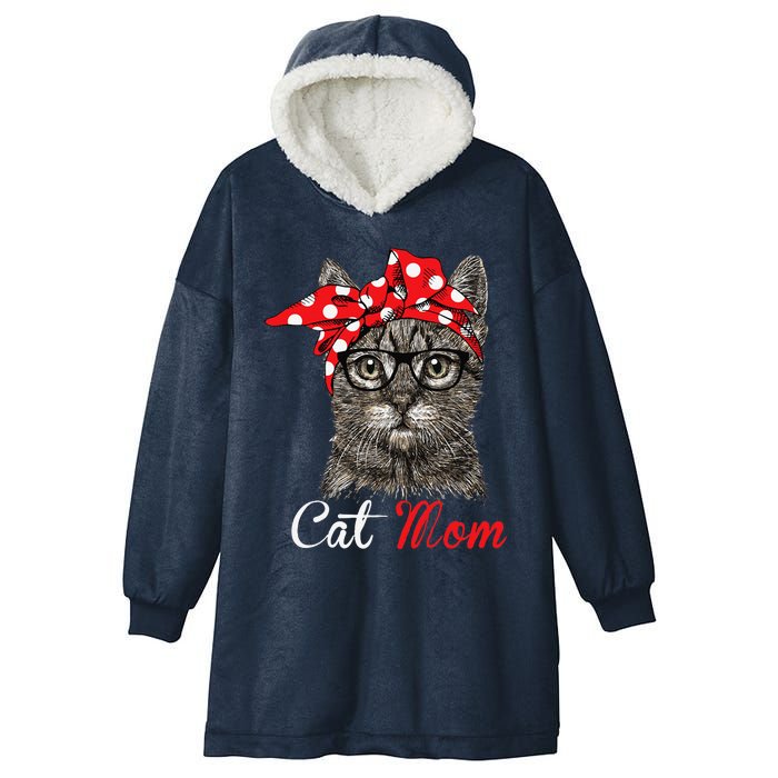 Funny Cat Mom For Cat Loversmothers Day Gift Hooded Wearable Blanket