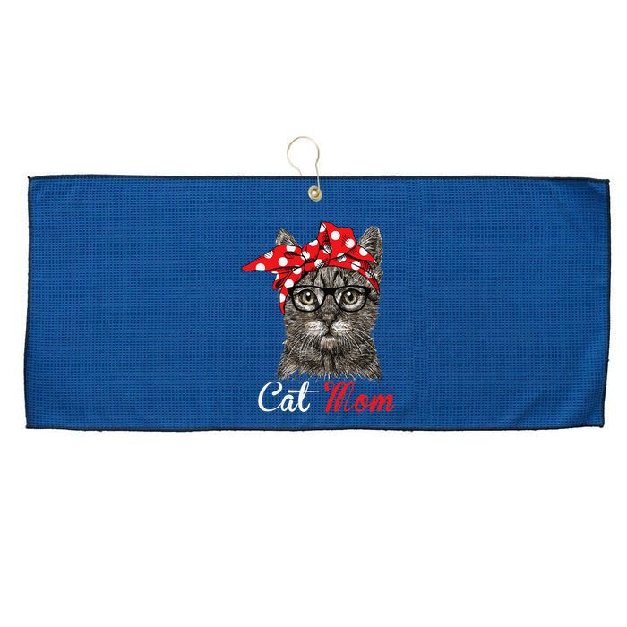 Funny Cat Mom For Cat Loversmothers Day Gift Large Microfiber Waffle Golf Towel