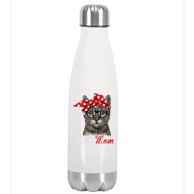 Funny Cat Mom For Cat Loversmothers Day Gift Stainless Steel Insulated Water Bottle