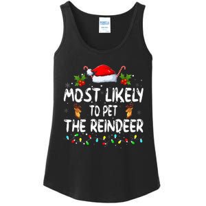 Funny Christmas Most Likely To Pet The Reindeer Ladies Essential Tank