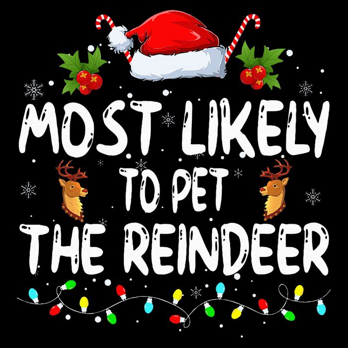 Funny Christmas Most Likely To Pet The Reindeer Mesh Reversible Basketball Jersey Tank