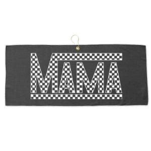 Funny Checkered Mama Black White Gift  Large Microfiber Waffle Golf Towel