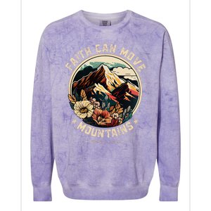 Faith Can Move Mountains Christian Colorblast Crewneck Sweatshirt