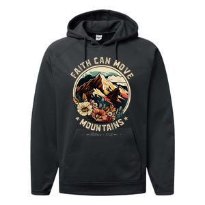 Faith Can Move Mountains Christian Performance Fleece Hoodie