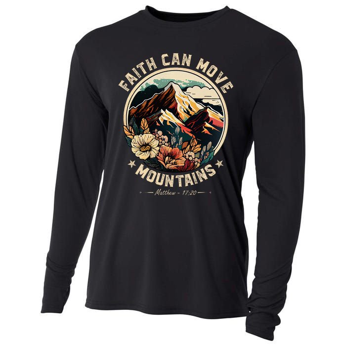 Faith Can Move Mountains Christian Cooling Performance Long Sleeve Crew