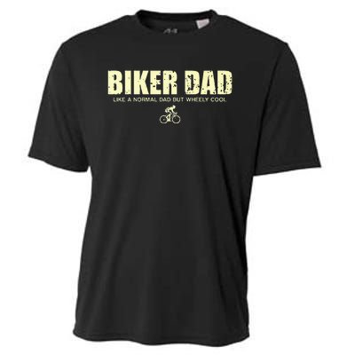 Funny Cycling Mountain Biking Biker Dad Cooling Performance Crew T-Shirt