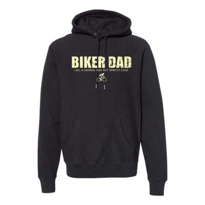 Funny Cycling Mountain Biking Biker Dad Premium Hoodie