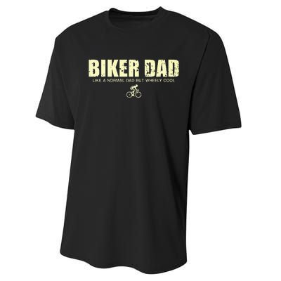 Funny Cycling Mountain Biking Biker Dad Performance Sprint T-Shirt