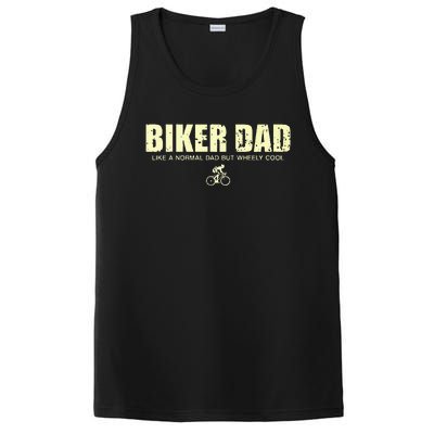 Funny Cycling Mountain Biking Biker Dad PosiCharge Competitor Tank