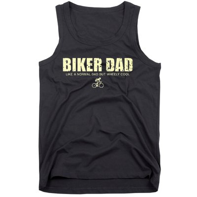 Funny Cycling Mountain Biking Biker Dad Tank Top