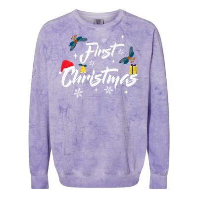 First Christmas | Merry Christmas Colorblast Crewneck Sweatshirt