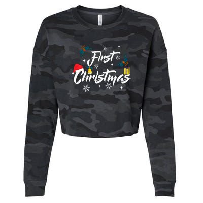 First Christmas | Merry Christmas Cropped Pullover Crew