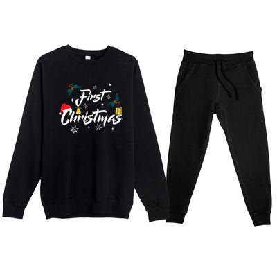 First Christmas | Merry Christmas Premium Crewneck Sweatsuit Set