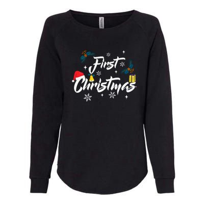 First Christmas | Merry Christmas Womens California Wash Sweatshirt