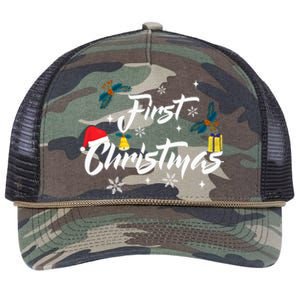 First Christmas | Merry Christmas Retro Rope Trucker Hat Cap