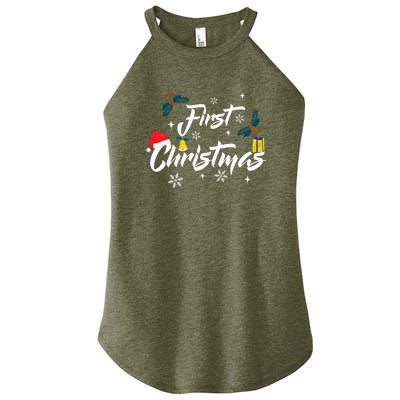 First Christmas | Merry Christmas Women's Perfect Tri Rocker Tank