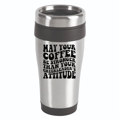 Funny Cheer Mom Coffee Saying Cheerleading Squad Mothers Day 16oz Travel Tumbler