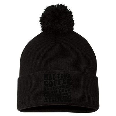 Funny Cheer Mom Coffee Saying Cheerleading Squad Mothers Day Pom Pom 12in Knit Beanie