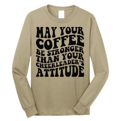 Funny Cheer Mom Coffee Saying Cheerleading Squad Mothers Day Long Sleeve Shirt