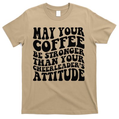 Funny Cheer Mom Coffee Saying Cheerleading Squad Mothers Day T-Shirt