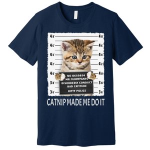 Funny Catnip Made Me Do It Cat Lover Gift Women Premium T-Shirt