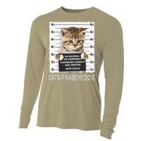 Funny Catnip Made Me Do It Cat Lover Gift Women Cooling Performance Long Sleeve Crew