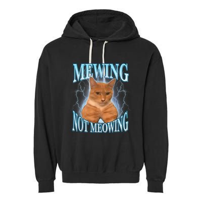 Funny Cat Meme Mewing Looksmax Meowing Cat Trend Garment-Dyed Fleece Hoodie