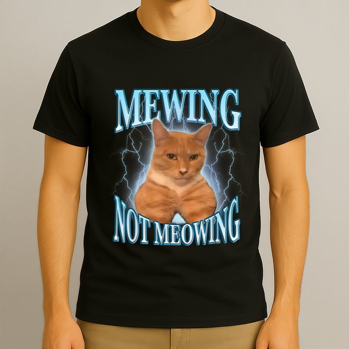 Funny Cat Meme Mewing Looksmax Meowing Cat Trend T-Shirt