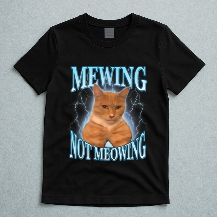 Funny Cat Meme Mewing Looksmax Meowing Cat Trend T-Shirt