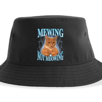 Funny Cat Meme Mewing Looksmax Meowing Cat Trend Sustainable Bucket Hat