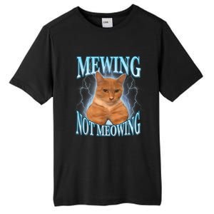 Funny Cat Meme Mewing Looksmax Meowing Cat Trend Tall Fusion ChromaSoft Performance T-Shirt