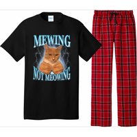 Funny Cat Meme Mewing Looksmax Meowing Cat Trend Pajama Set