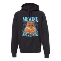 Funny Cat Meme Mewing Looksmax Meowing Cat Trend Premium Hoodie